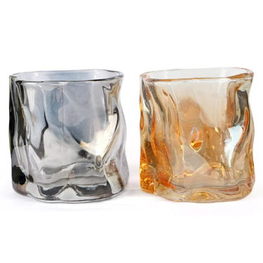 New arrivals 150 ml special design laser glass water cup decorative cup for sale