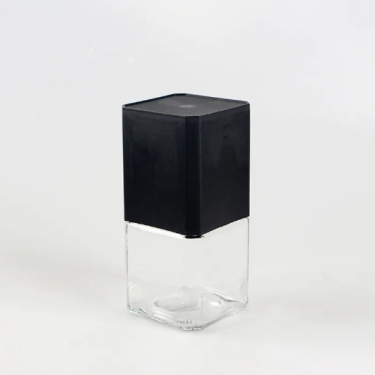 Square shape 500 ml empty glass food storage jar for coffee powder with plastic lid