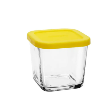 New shape square glass 100 ml pudding jar with plastic cap