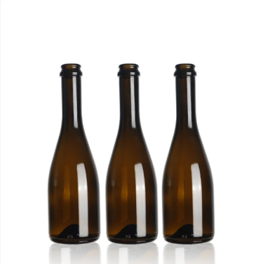 Custom amber 375ml empty glass bottle with stopper vodka spirit wine bottle for liquor