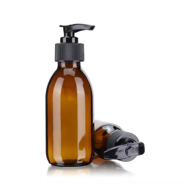 Wholesale 30ml-1000ml Amber Liquid Soap Lotion Shampoo Dispenser Glass Bottle Cosmetic Essetial Oil Boston Bottle With Pump