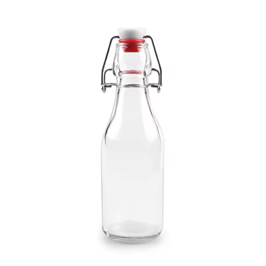 glass bottle with swing top