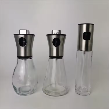 kitchen use 200ml controllable oil spray glass bottle soy sauce vinegar dispenser with stainless steel sprayer