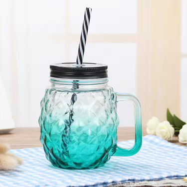 pineapple shape glass mason jar