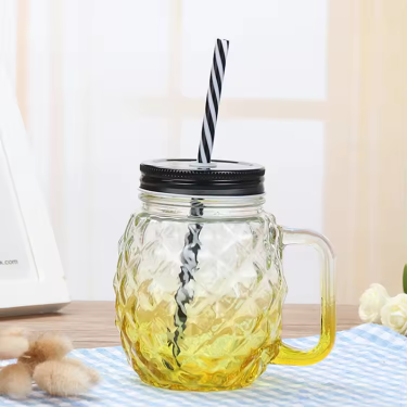 pineapple shape glass mason jar