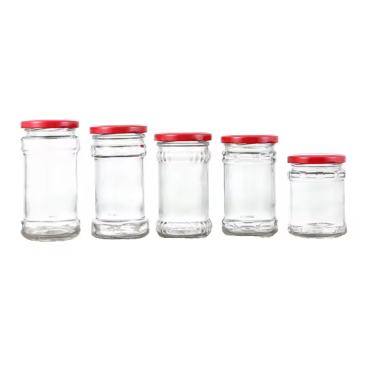 Wholesale 200ml 220ml 280ml Clear Embossing Glass Canning Jars