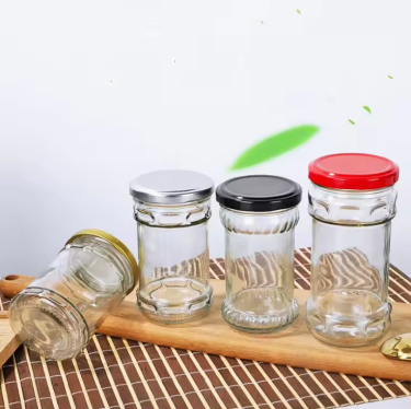 Wholesale 200ml 220ml 280ml Clear Embossing Glass Canning Jars