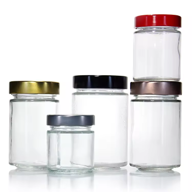 Wholesale 100ml to1000ml sealed round glass storage jar manufacturers with deep metal lid