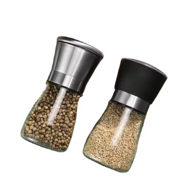 180ml Stainless steel pepper grinder glass grinding bottle now grinding pepper powder seasoning bottle wholesale