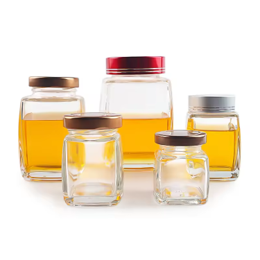 Wholesale High Quality 80ml 120ml 180ml 380ml 750ml High White Square Thick Bottom Honey Jam Cubilose Glass Jar With Lid