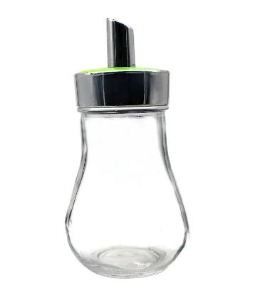 Kitchen Unique Storage Glass Bottle Easy Pour Glass Cooking Oil Bottle For Cooking Soy Vinegar With Stainless Steel Dispenser