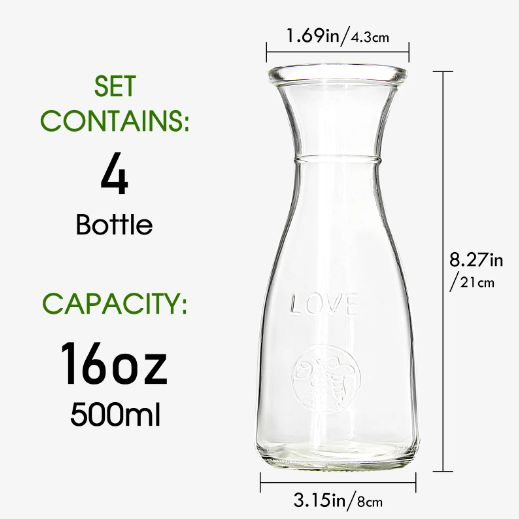 Wholesale Custom Stocked Heat Good Beverage Resistant 500ml Custom Clear Cheap Glass Fridge Jug Water Juice Pitcher Carafe