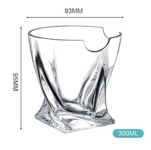 Free Sample Personalized groove Glasses cup Lead-Free Drinking Glassware Twisted Whiskey Glass Cigar recess Cup For Home Party Bar