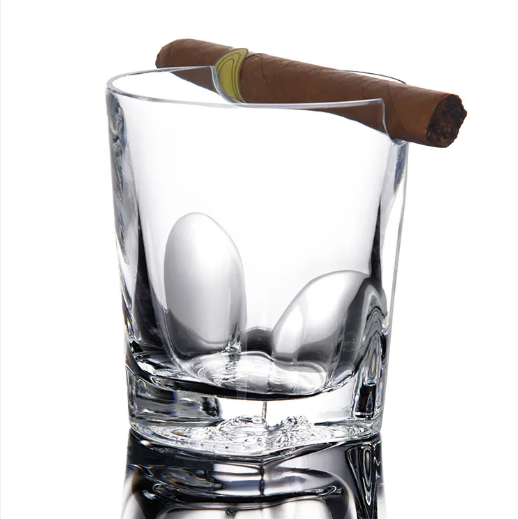 Free Sample Clear Customised Unique Whiskey Glasses Heavy Base Shot Glass Sublimation Cigar Holder Glass Cups For Home Party