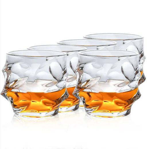 Free Sample Custom European Style Luxury Lead Free Drinking Wine Glasses Whiskey Crystal Cup Special Shape Shot Whiskey Glass