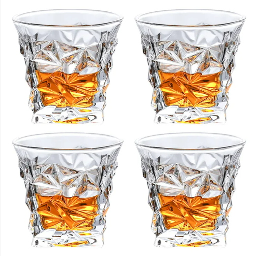 Free Sample Top Seller Luxury Wine Glasses Custom Clear Square Engraved Glass Whisky Crystal Cup For Home Bar Party