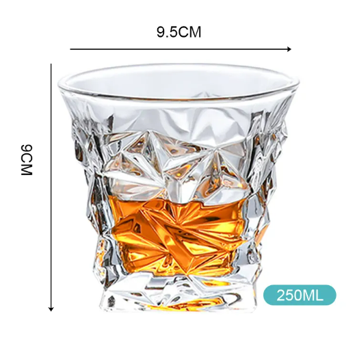 Free Sample Top Seller Luxury Wine Glasses Custom Clear Square Engraved Glass Whisky Crystal Cup For Home Bar Party