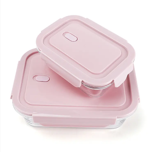 Glass Lunch Box Customized Plastic Lid Storage Glass Food Container