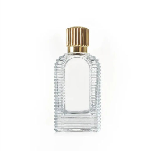 Wholesale Embossed Luxury 50ml Square empty Glass Perfume packaging Bottle