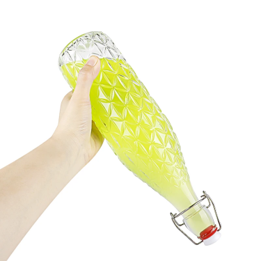 High quality embossed glass bottle