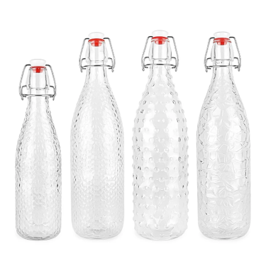 High quality embossed glass bottle