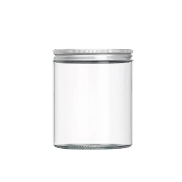 Wholesale round Straight wall 100ml 150ml 250ml 500ml kitchen food storage sealed glass jar with screw cap ﻿
