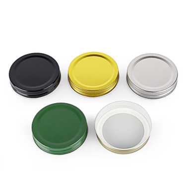 Food Grade Custom Colors Tinplate 70mm 86mm Regular & Wide Mouth Metal Canning Screw Caps for Mason Glass Jar