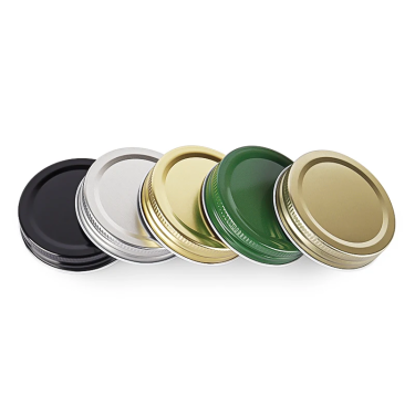 Food Grade Custom Colors Tinplate 70mm 86mm Regular & Wide Mouth Metal Canning Screw Caps for Mason Glass Jar