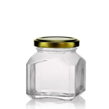 Empty 10oz Quadro Squat Glass Sweetmeat Jam Jar 300ml