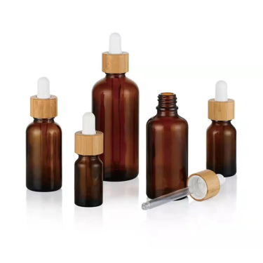 amber essential oil glass bottle