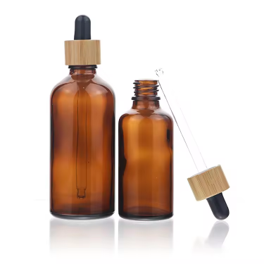 amber essential oil glass bottle