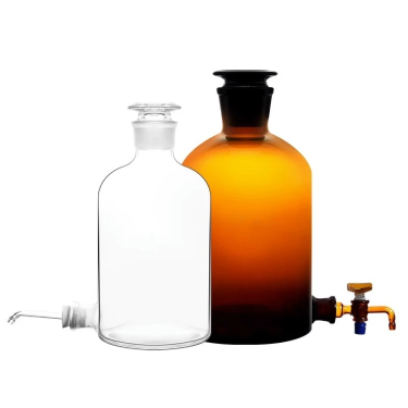 2500ml 5000ml 10000ml Transparent Amber Glass Narrow Mouth Stoppered Reagent Bottle Lab Glassware with Glass Stopper and Tap