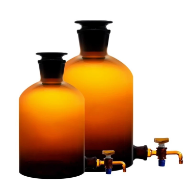 2500ml 5000ml 10000ml Transparent Amber Glass Narrow Mouth Stoppered Reagent Bottle Lab Glassware with Glass Stopper and Tap