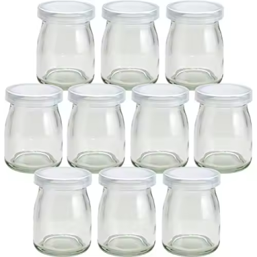 Wholesale pudding glass cup fresh milk yogurt pudding glass jar jam jelly glass bottles