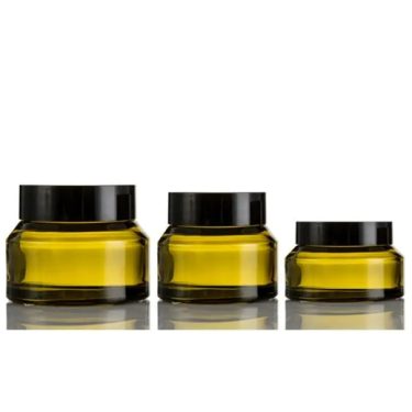Custom olive green 15g 30g 50g cream skin care packaging cosmetic jar with screw cap