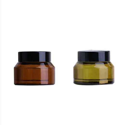 Custom olive green 15g 30g 50g cream skin care packaging cosmetic jar with screw cap