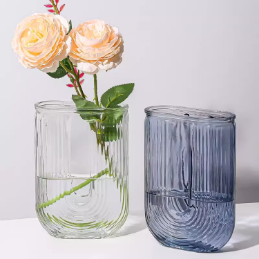 Flat shape Crystal Flower Vase