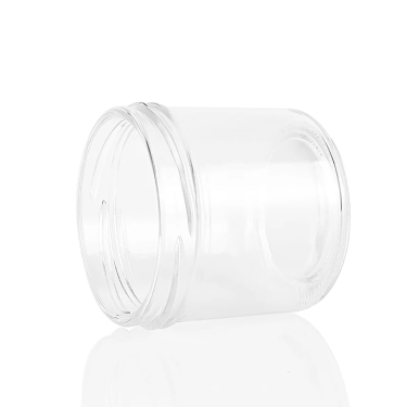 Straight Round Clear Glass Storage Jar