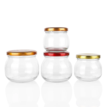 Wholesale 150ml-380ml Transparent Food Packaging Glass Container