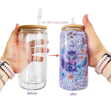 Double Wall Transparent Glass Beverage Bottles