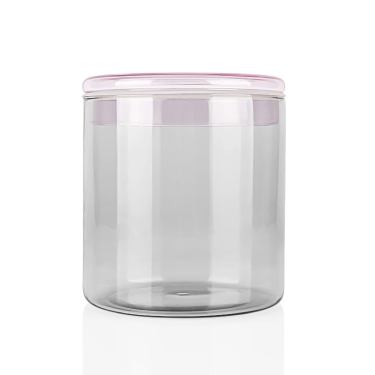 Customized High Borosilicate Clear Empty Hand Blown Dots Donut Round Shape Storage Glass Jars with Lid