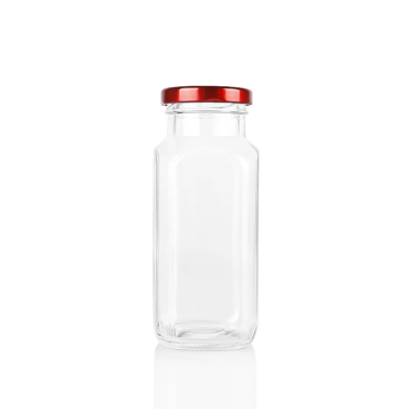 250ml 350ml 500ml Clear Empty Square Beverage Glass Bottles