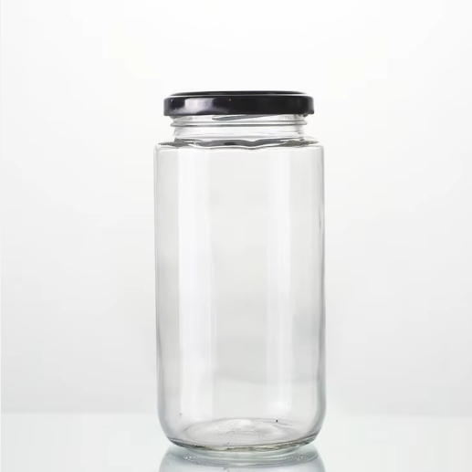 200ml 250ml 375ml 7oz 8oz 12oz Tall Cylindrical Flint Glass Packing Pickle Gherkin Jalepeno Olive Jar With Lug Lid