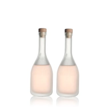 Customized 375ml frosted clear glass wine bottle with cork for Fruit Liquor Ice Wine beverage