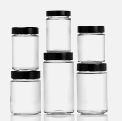 Custom 100ml 150ml 180ml 220ml 280ml 380ml 500ml food glass storage jar with metal screw cap