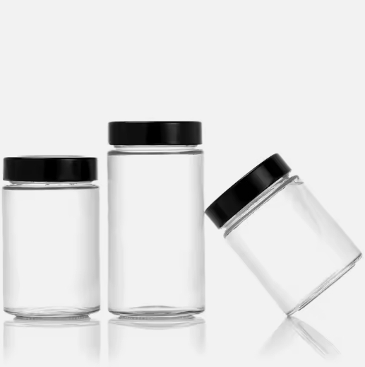 Custom 100ml 150ml 180ml 220ml 280ml 380ml 500ml food glass storage jar with metal screw cap