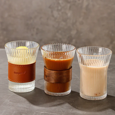 320ml vertical stripes glass whiskey coffee cup