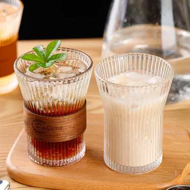 320ml vertical stripes glass whiskey coffee cup