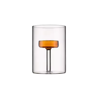 Hand Blown High Borosilicate Glass Round Shape Candle Holder