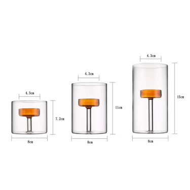 Hand Blown High Borosilicate Glass Round Shape Candle Holder